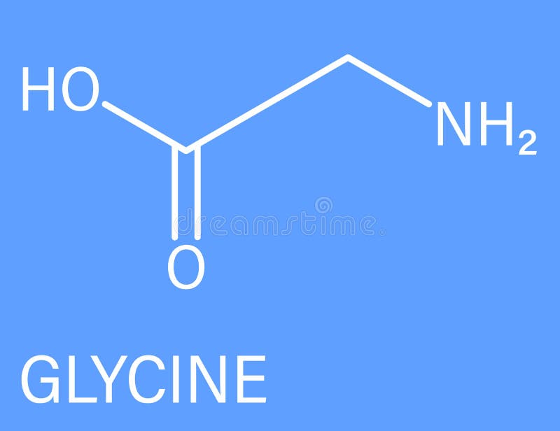 Glycine, Gly, G Amino Acid Molecule. Skeletal Formula Stock Vector Illustration of skeletal