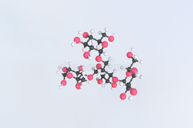 Glycogen Molecule Made with Balls, Scientific Molecular Model. 3D