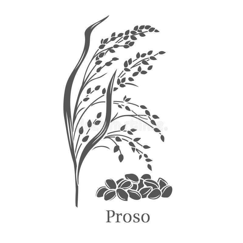Glyphen-Symbol für Proso-Getreide vektor abbildung