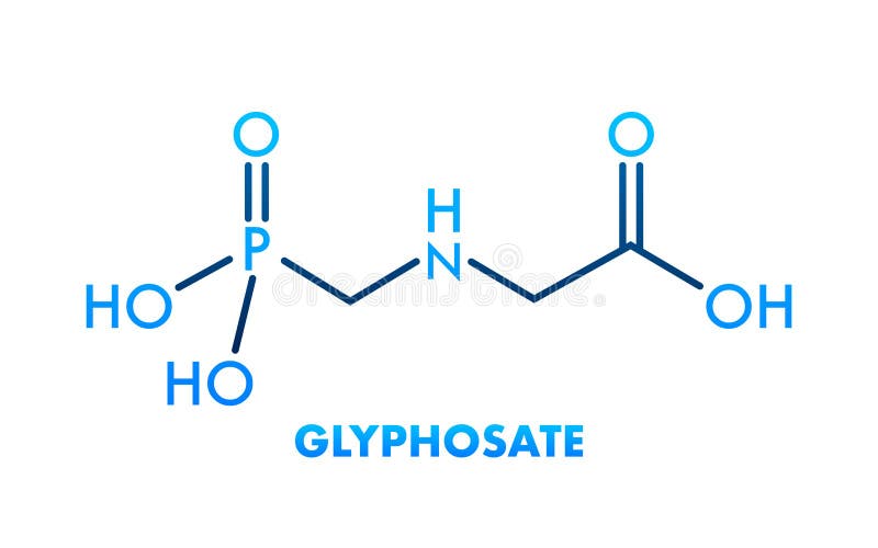 Glyphosate Formula. Glyphosate Herbicide Molecule Stock Vector