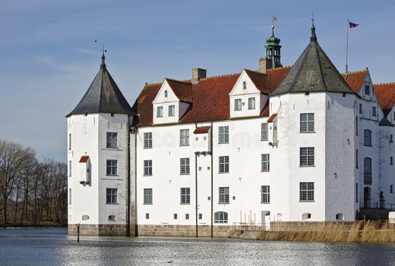 GlÃ¼cksburg, Germany - April 7th, 2018 - Eastern facade of Castle GlÃ¼cksburg