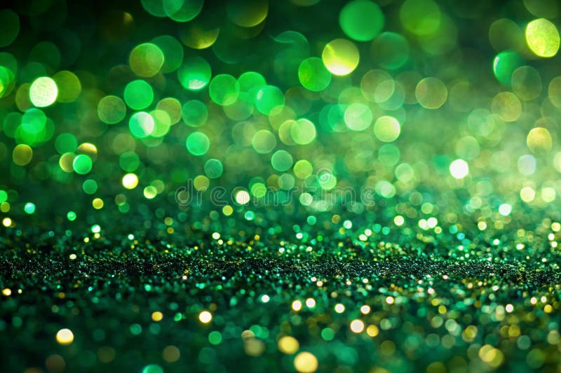 Glädjande bakgrundsfotografi på scenen 'emerald night scen' med gnistrande grön glitterbakgrund som fångar en mystisk låg ambians vektor illustrationer