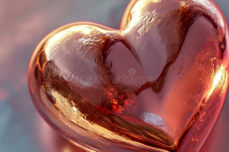 Glänzend rosa metallisches Herz Rosenquartz Hintergrund. generative Hilfe stockbild
