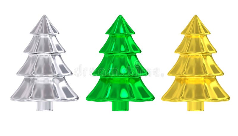 Glänzender metallischer Weihnachtsbaumdekor vektor abbildung Glänzender metallischer Weihnachtsbaumdekor vektor abbildung