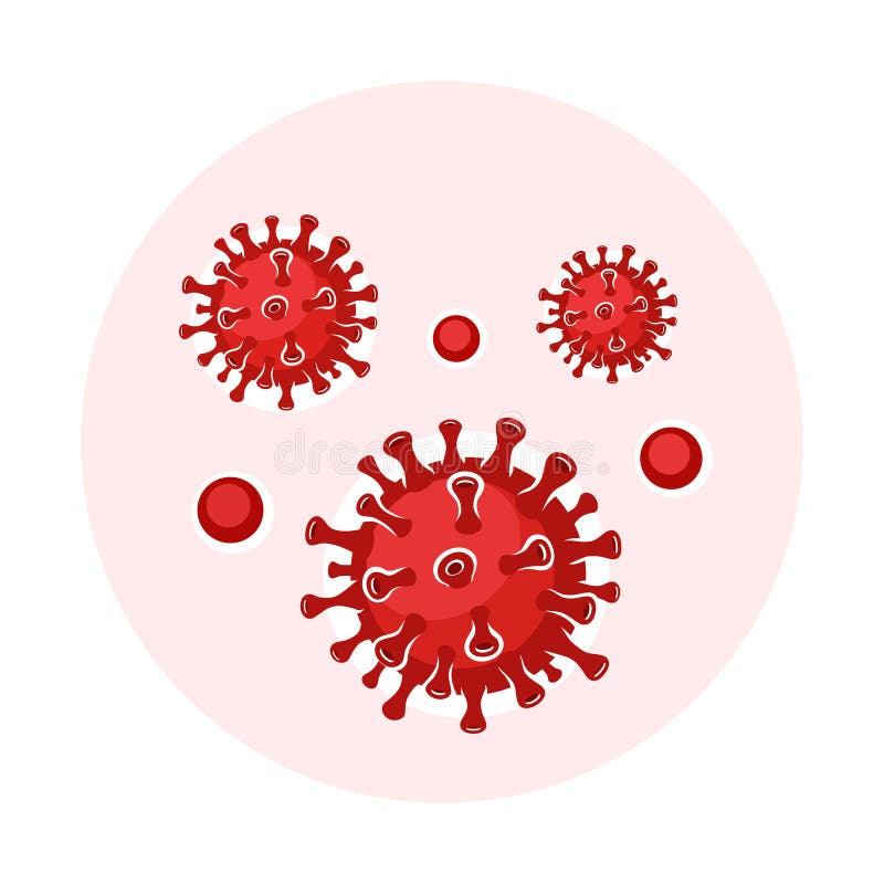 Glóbulos vermelhos no fundo branco. vírus influenza corona. ilustração vetorial