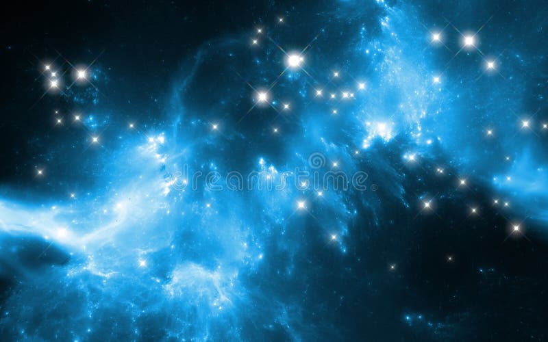 Glödande nebulosa i djupt utrymme Jätte- interstellärt moln med stjärnor stock illustrationer