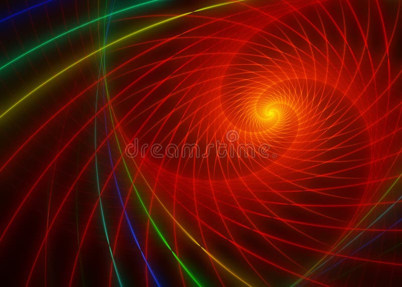 Glödande orange fractalvirvel royaltyfri illustrationer