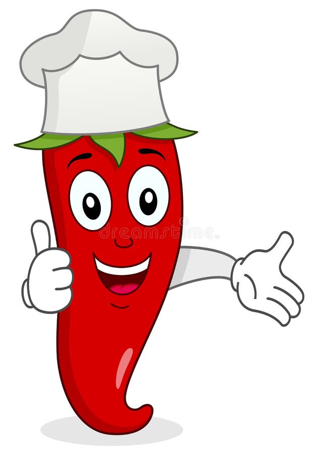 Glödheta Chili Pepper Chef Character vektor illustrationer Glödheta Chili Pepper Chef Character vektor illustrationer