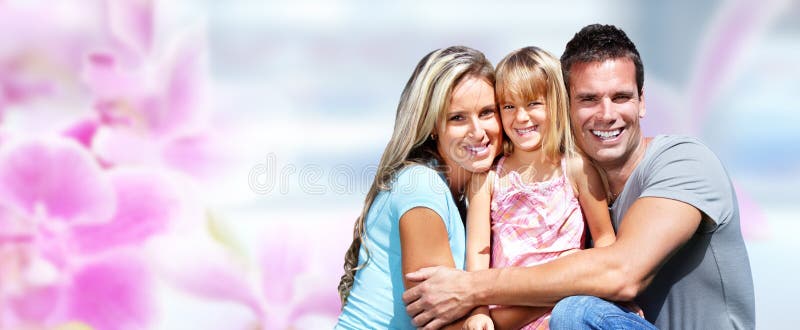 Glückliche Familie mit Kind stockfoto Glückliche Familie mit Kind stockfoto