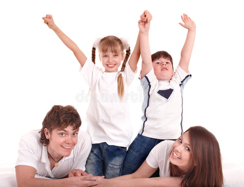 Glückliche Familie mit Kindern. stockfoto Glückliche Familie mit Kindern. stockfoto