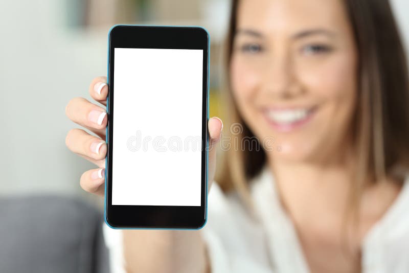 Glückliche Frauenhand, die ein intelligentes Telefonschirmmodell hält lizenzfreie stockfotos Glückliche Frauenhand, die ein intelligentes Telefonschirmmodell hält lizenzfreie stockfotos