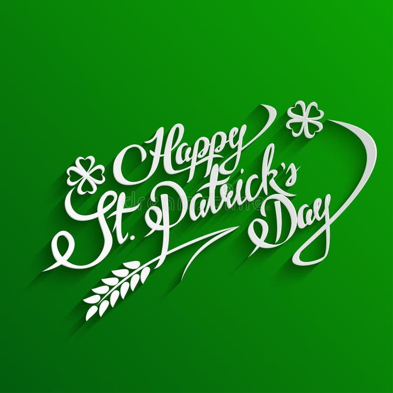Glückliche Gruß-Karte Beschriftung St. Patricks Tages stock abbildung