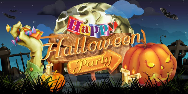 Glückliche Halloween-Partei stock abbildung Glückliche Halloween-Partei stock abbildung