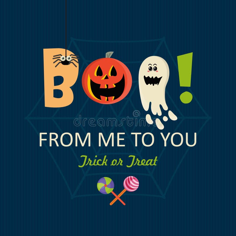 Glückliche Halloween-Vektor-Fahne Buh von mir zu Ihnen! lizenzfreie abbildung Glückliche Halloween-Vektor-Fahne Buh von mir zu Ihnen! lizenzfreie abbildung