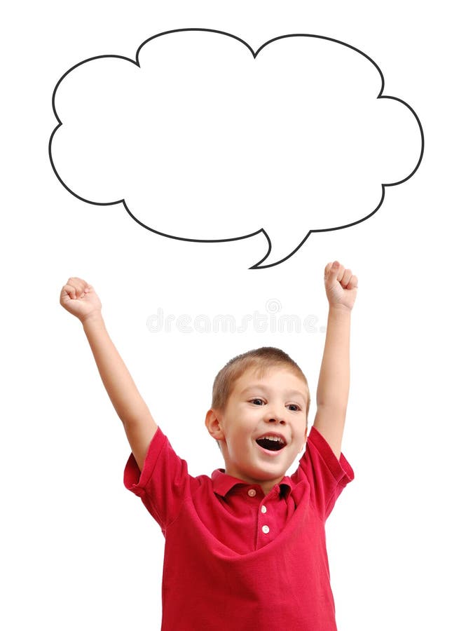 Glückliche Kinder- und Spracheblase stockbilder Glückliche Kinder- und Spracheblase stockbilder