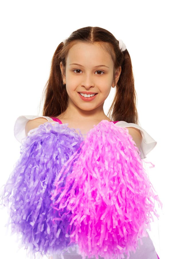 Glückliche kleine Cheerleader stockfotos
