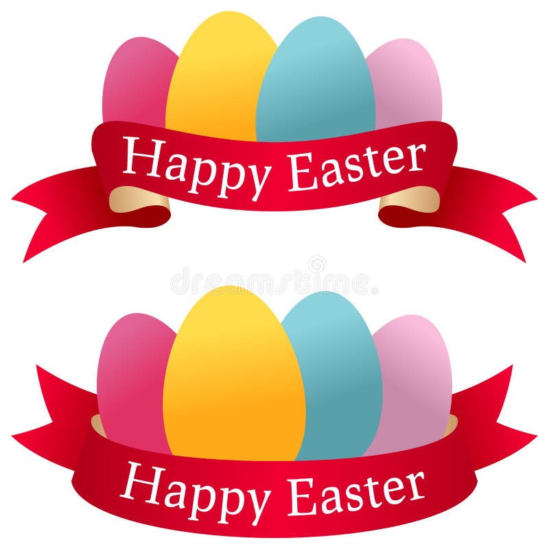 Glückliche Ostern-Bänder mit Eiern lizenzfreie abbildung Glückliche Ostern-Bänder mit Eiern lizenzfreie abbildung