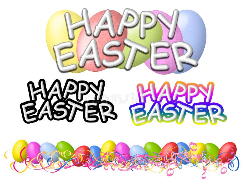 Glückliche Ostern-Fahnen-Zeichen und Rand vektor abbildung Glückliche Ostern-Fahnen-Zeichen und Rand vektor abbildung