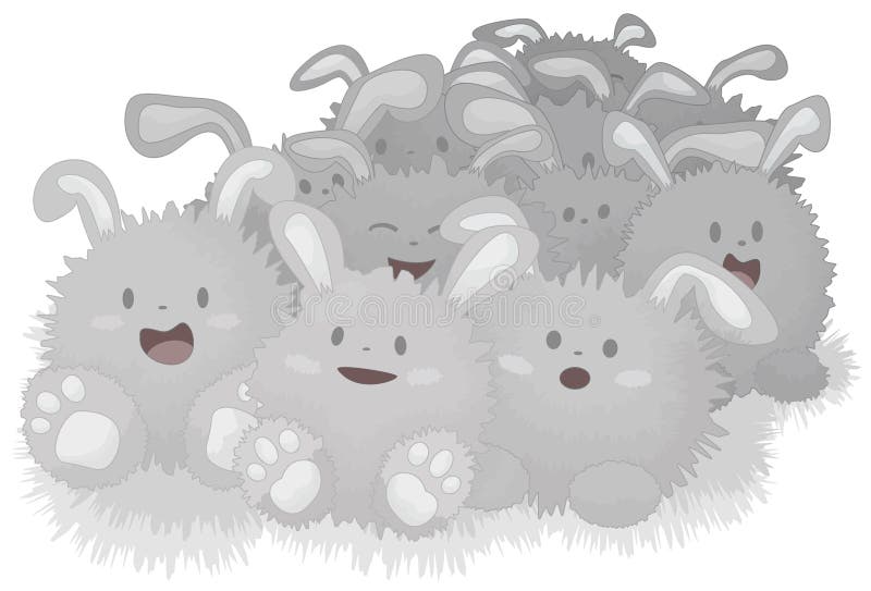 A collection of some dust bunnies on white background. Each bunny is grouped together on one layer. Bottom shading objects on separate layer. Easily remove or duplicate bunnies to expand the amount, each one is complete. A collection of some dust bunnies on white background. Each bunny is grouped together on one layer. Bottom shading objects on separate layer. Easily remove or duplicate bunnies to expand the amount, each one is complete.
