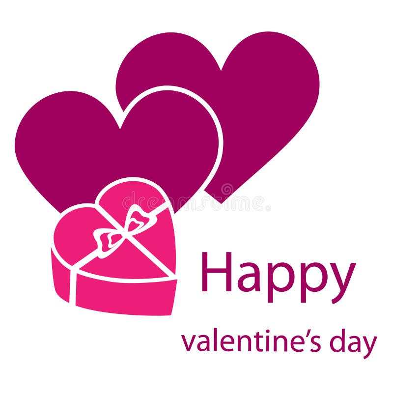 Glückliche Valentinstagvektorillustration auf weißem Hintergrund lizenzfreie abbildung Glückliche Valentinstagvektorillustration auf weißem Hintergrund lizenzfreie abbildung