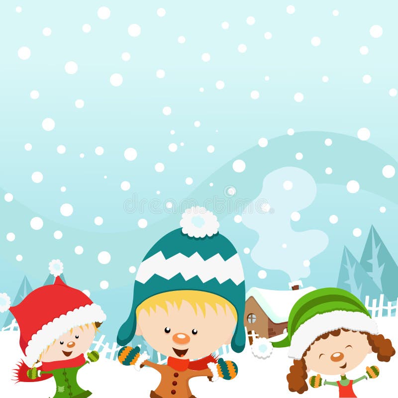 Glückliche Winterkinder stock abbildung Glückliche Winterkinder stock abbildung