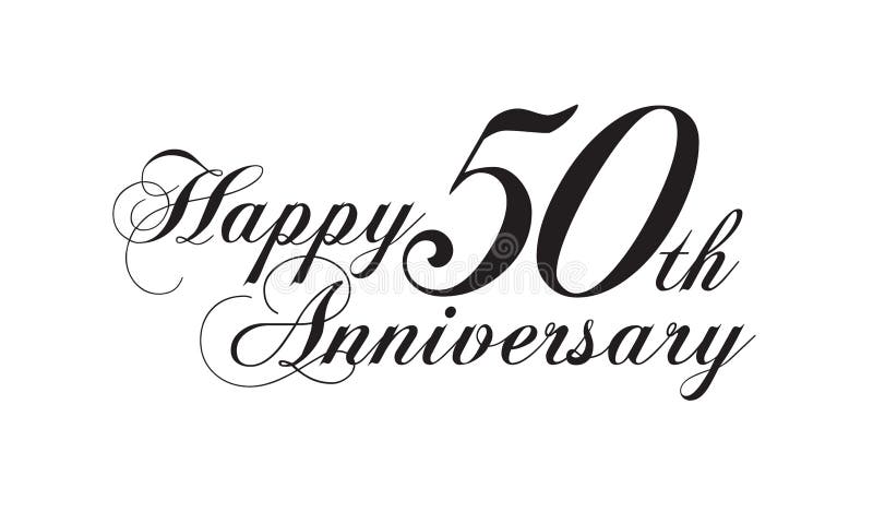 Happy 50th anniversary wedding logotype. Happy 50th anniversary wedding logotype