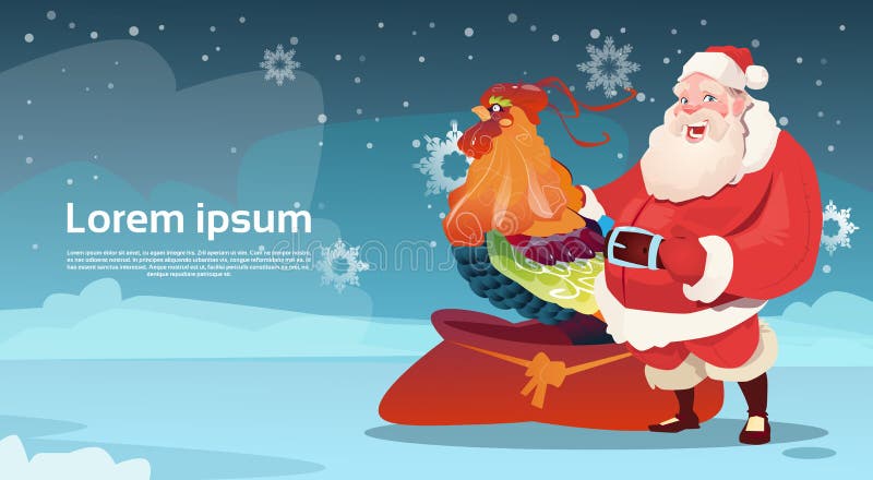 Glücklicher neuer 2017-jähriger Hahn mit Santa Clause Asian Horoscope Symbol stock abbildung Glücklicher neuer 2017-jähriger Hahn mit Santa Clause Asian Horoscope Symbol stock abbildung