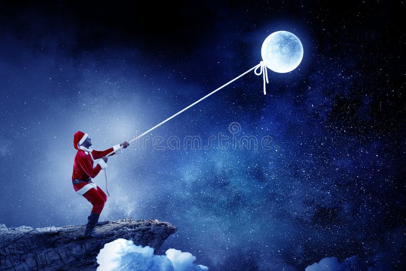 Glücklicher Santa. Weihnachtskonzept. gemischte Medien vektor abbildung