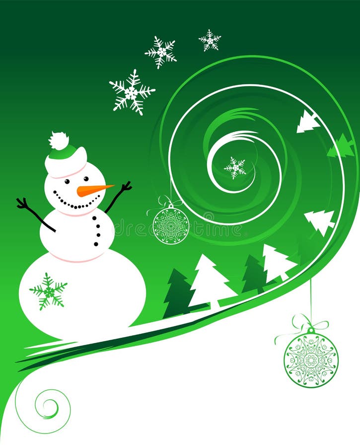 Happy snowman, christmas card, vector illustration. Happy snowman, christmas card, vector illustration