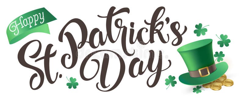 Glücklicher St- Patrick` s Tag lokalisiert auf einem weißen Hintergrund vektor abbildung