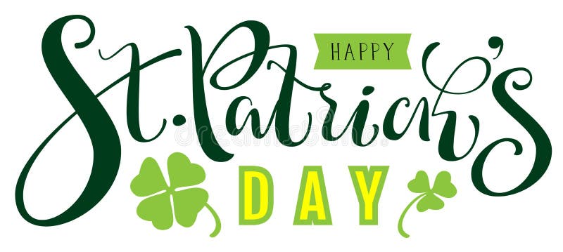 Glücklicher Text St. Patricks Tagesfür Grußkarte lizenzfreie abbildung