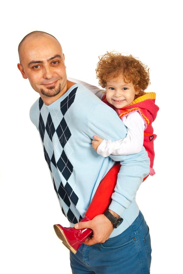 Glücklicher Vater, der piggyback Fahrt anbietet stockfoto Glücklicher Vater, der piggyback Fahrt anbietet stockfoto