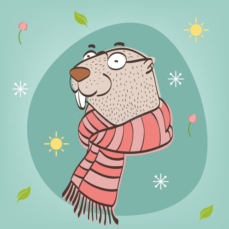 Glückliches Groundhog Day Vektorillustration mit groundhog vektor abbildung Glückliches Groundhog Day Vektorillustration mit groundhog vektor abbildung