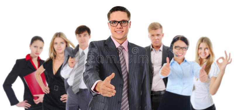Glückliches lächelndes Geschäftsteam stockbilder Glückliches lächelndes Geschäftsteam stockbilder