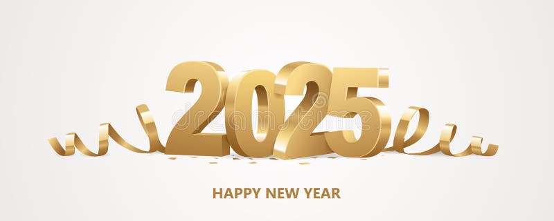 Glückliches neues Jahr 2025 stock abbildung