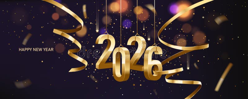 Glückliches neues Jahr 2026 lizenzfreie abbildung