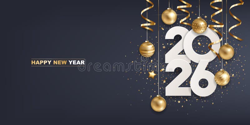 Glückliches neues Jahr 2026 lizenzfreie abbildung