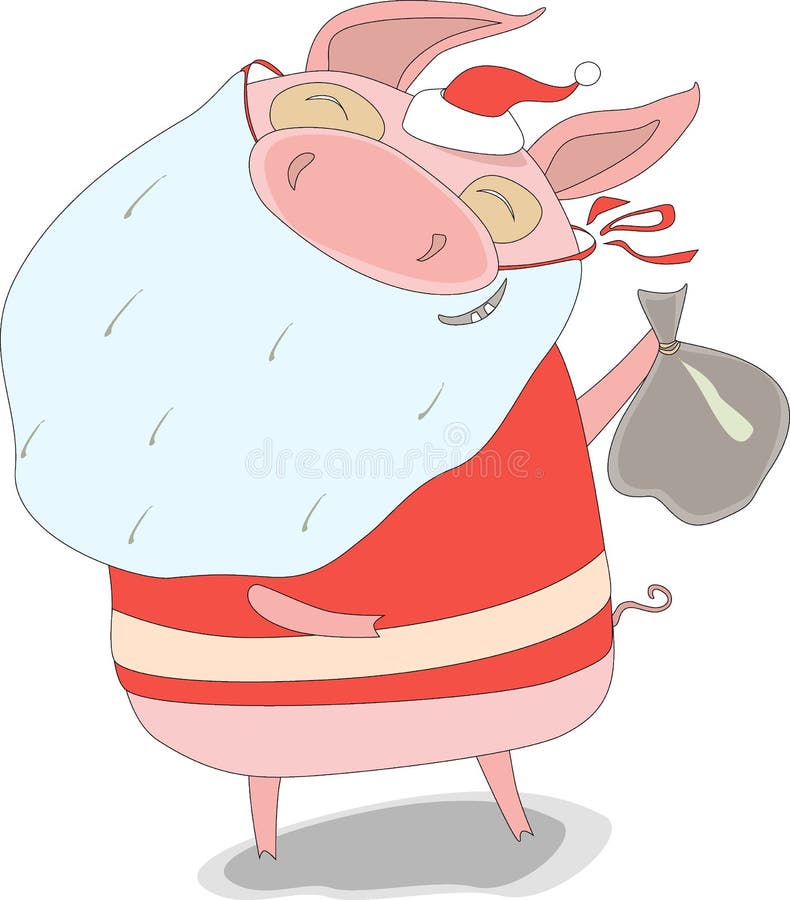 Glückliches Schwein Santa Claus lizenzfreie abbildung Glückliches Schwein Santa Claus lizenzfreie abbildung