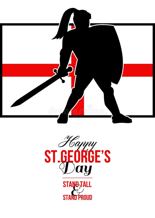 Glückliches St. George Day Stand Tall und stolze Gruß-Karte lizenzfreie abbildung Glückliches St. George Day Stand Tall und stolze Gruß-Karte lizenzfreie abbildung