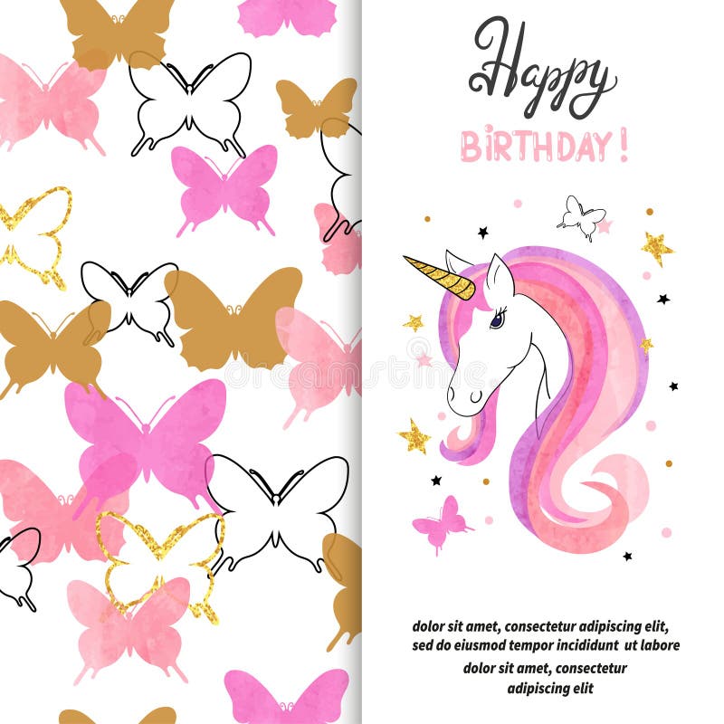 Glückwunschkartedesign mit schönem Einhorn für kleines Mädchen vektor abbildung Glückwunschkartedesign mit schönem Einhorn für kleines Mädchen vektor abbildung