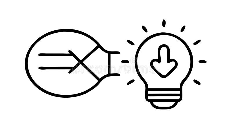 Glühbirne mit überquerten Pfeilen für Ideenrejektionsvektordesign Generative AI vektor abbildung