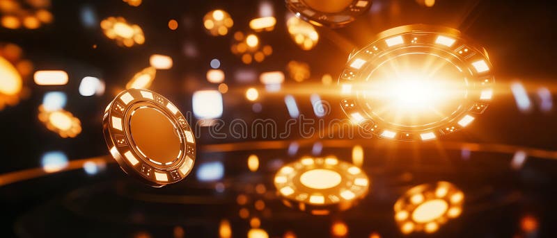 Glühende Floating Orange Disks schaffen eine dynamische futuristische Szene vektor abbildung