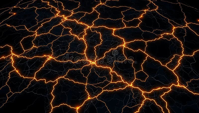 Glühende Lava bricht dunkle Oberfläche abstraktes Hintergrunddesign lizenzfreie abbildung
