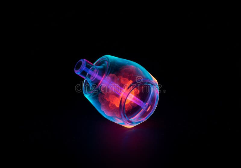 Glühender 3D-Render eines futuristischen Objekts lizenzfreie abbildung
