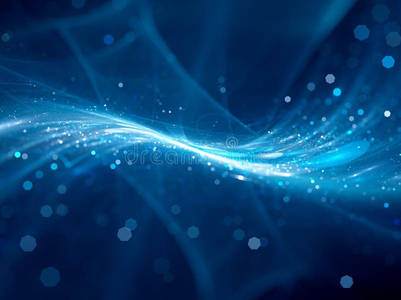 Glühender Fluss der neuen Technologie des Blaus in Raum lizenzfreie abbildung