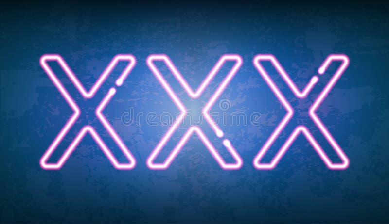 Glühendes Straßenschild des Neonlichtes XXX stock abbildung Glühendes Straßenschild des Neonlichtes XXX stock abbildung
