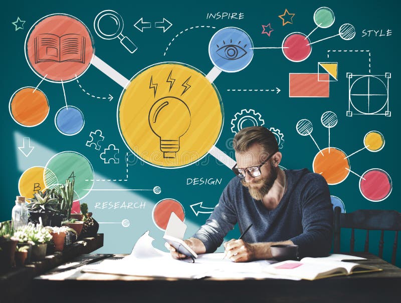 Glühlampe-Ideen-kreatives Diagramm-Konzept stock abbildung