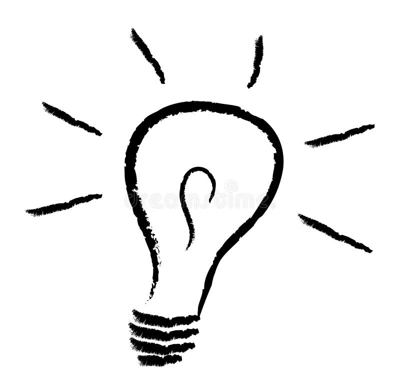 A stylized illustration of a lightbulb. All on white background. A stylized illustration of a lightbulb. All on white background.