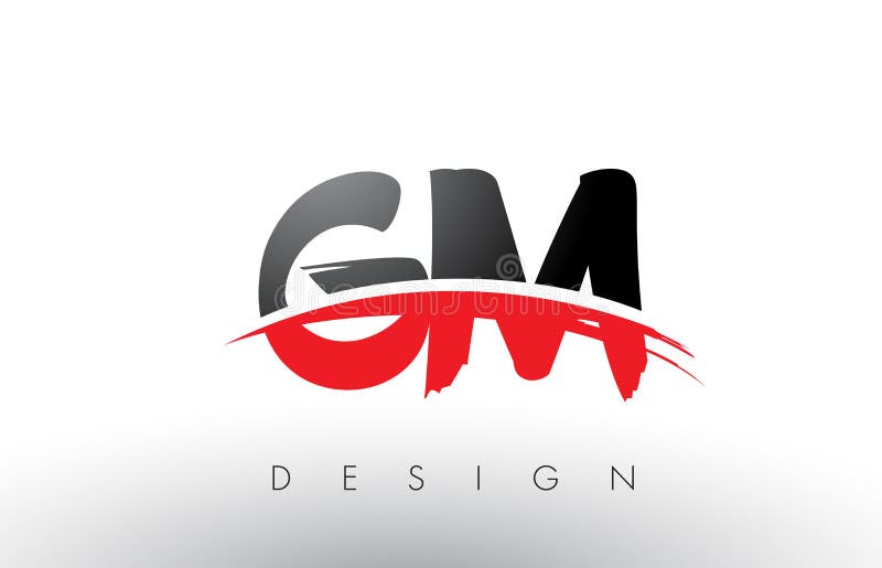 GM Creative Modern Logo Design with Orange and Black Colors. Monogram  Stroke Letter Design., Stock vector