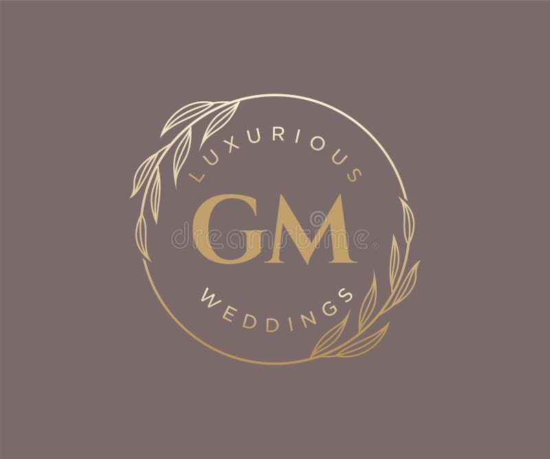 Gm initials letter wedding monogram logos Vector Image